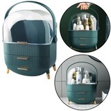 Lean Toys Organizator za kozmetiko z odpirajočim pokrovom, prozoren, dva predala, zelena | Shoptok.si