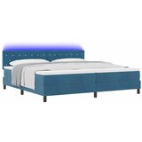  LED Box Spring Krevet Tamno plava 200 x 200 cm Baršun | shoptok.hr