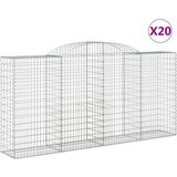  Obokane gabion košare 20kosa 300x50x140/160 cm pocinkano železo, (21000165) | Shoptok.si