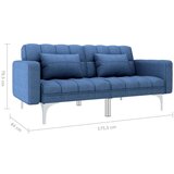 vidaXL Kavč z ležiščem modro blago | Shoptok.si