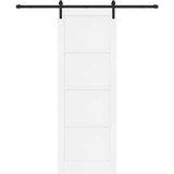  Klizna vrata Bijela i crna 83 x 232 cm Masivna borovina | Eponuda.ba