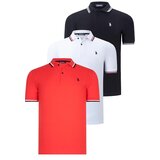 Dewberry TRIPLE SET T8594 MENS T-SHIRT-BLACK-WHITE-POMEGRANATE Cijene