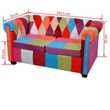 vidaXL Chesterfield kavč dvosed iz blaga | Shoptok.si