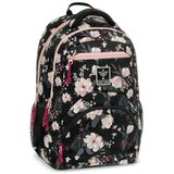 Ars Una Flowery Black cvetlični ergonomski šolski nahrbtnik, 33x45x24cm | Shoptok.si