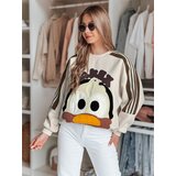 DStreet Bluza damska oversize z naszywkami CUTE MAKEX beżowa | shoptok.hr