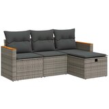 vidaXL Vrtna sedežna garnitura 4-delna z blazinami siv poli ratan, (21781587) | Shoptok.si