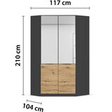 Modern Living Kotna Omara Max, Temno Siva, Barva Hrasta | Shoptok.si