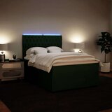 vidaXL Box spring postelja z vzmetnico temno zelena 160x200 cm žamet, (21305512) | Shoptok.si