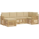  Set vanjskih sofa 6 pcs Bijela i bež 247 x 128,5 x 73 cm | Eponuda.ba