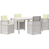  Vrtni set za objed s jastukom 5 pcs Bijela i krem PP | shoptok.hr