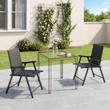  Set od 2 sklopive vrtne stolice s visokim naslonom i naslonima za ruke čelik Texteline 58 x 62 x 97 cm crna | shoptok.hr