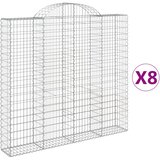  Lučne gabionske košare 8 kom 200x30x180/200cm pocinčano željezo | shoptok.hr