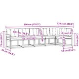  Set vanjskih sofa 6 kom. Prirodna i bež Smeđa 306 x 128,5 x 73 cm | shoptok.hr
