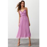 Trendyol Fuchsia A-Line Ruffle Detailed Lined Chiffon Maxi Woven Dress | shoptok.hr
