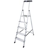 Krause Aluminijasta dvokraka lestev s stopnicami, sistem MultiGrip, 5 stopnic | Shoptok.si