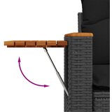  6-dijelni set vrtnih sofa s jastucima crni od poliratana bagrem | shoptok.hr