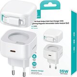 Usams ŁAD. SIEC. 1XUSB-C ZE ZWIJANYM KABLEM LIGHNING RETRACTABLE PD+QC 35W GAN FAST CHARGING BIAŁY/WHITE XMF SERIES CC209TC02 (US-CC209), (21974855) Cene
