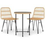  3-dijelni vrtni blagovaonski set od poliratana Smeđa Dužina stola 80 cm | shoptok.hr