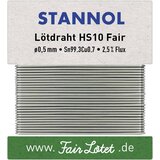 Stannol mehka spajkalna žica HS10 fair v zlitini flowtin + tc Sn99Cu1 z 2\,5-odstotno vsebnostjo pretoka 0\,5 mm s premerom na navijalni kartici 10 g HS10Fair spajkalna žica\, neosvi, (20428471) | Shoptok.si