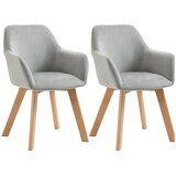  Set od 2 stolice blagovaonske stolice baršunasti izgled drvene noge 54 cm x 57 cm x 80 cm siva + prirodna boja Cijene