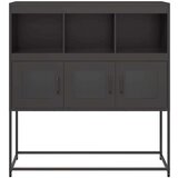 vidaXL Komoda crna 100,5 x 39 x 107 cm od hladno valjanog čelika | shoptok.hr