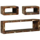  Set TV komoda s policom 3 pcs Šareni Čvrsto drvo iz reciklaže | shoptok.hr