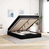 vidaXL Otomanski posteljni okvir z vzmetnico črn 140x190 cm blago | Shoptok.si