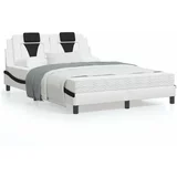  Okvir kreveta s uzglavljem bijelo-crni 140x200 cm umjetna koža