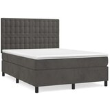  Box spring posteljni z vzmetnico temno siv 140x190 cm žamet, (20846619) | Shoptok.si