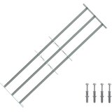  Sigurnosna rešetka za prozore s 3 poprečna okvira 3 kom. Srebrna 930-1740 mm | Shoptok.si