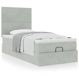 vidaXL Otomanski posteljni okvir z vzmetnicami siv 80x200 cm žamet | Shoptok.si