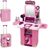 Lean Toys Komplet za ličenje z toaletno mizico v kovčku, dodatki 2 v 1, roza | Shoptok.si