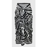Dewberry 71058 Patterned Shiny Fabric Women Pareo-BLACK-WHITE Cene