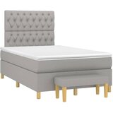 vidaXL Krevet s oprugama i madracem svjetlosivi 120x190 cm od tkanine | shoptok.hr