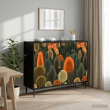  Kreveta ZAANDAM Crni hrast 102 x 33 x 76 cm Konstruirano drvo Slike