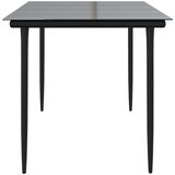  Vrtni blagovaonski stol crni 160x80x74 cm od čelika i stakla | shoptok.hr