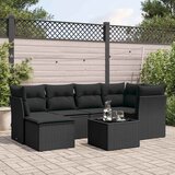  7-dijelni set vrtnih sofa od poliratana s jastucima crni | shoptok.hr