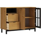  Komoda sa staklenim vratima FLAM 110x40x80 cm masivna borovina | shoptok.hr
