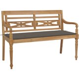 vidaXL Klop Batavia s taupe blazino 120 cm trdna tikovina Cene