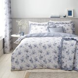 Catherine Lansfield Bela/modra posteljnina za zakonsko posteljo/podaljšana 230x220 cm Lucie Floral Frill – | Shoptok.si
