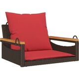  Klupa za ljuljanje s jastucima smeđa 63x62x40 cm od poliratana | shoptok.hr