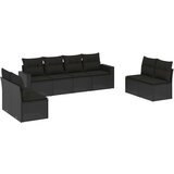 vidaXL 8-dijelni set vrtnih sofa od poliratana s jastucima crni | shoptok.hr