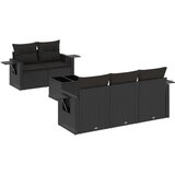 vidaXL 6-dijelni set vrtnih sofa s jastucima crni od poliratana | shoptok.hr