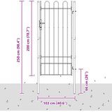 Ogradna vrata BOXTEL 103 x 250 cm Čelik s prahom premazan Siva | Eponuda.ba