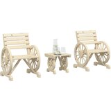  The Living Store Vrtna sedežna garnitura 3-delna trden les jelke - Vrtna Garnitura, (21462037) | Shoptok.si