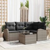  Sjedeća garnitura za vrt 5 kom. Siva poliratan 179 x 124 x 85 cm | shoptok.hr