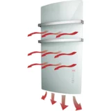 Električni RADIALIGHT kopalniški panelni stenski radiator DEVA, 1500 W (belo steklo)