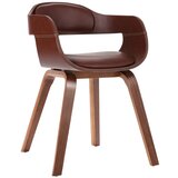 Maison Chic Jedilni stoli - Vzorci stoli rjav ukrivljen les in umetno usnje A121, (22031996) | Shoptok.si