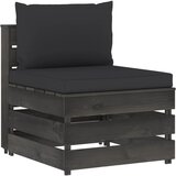 vidaXL Modularna srednja sofa s jastucima od sivo impregniranog drva Cijene