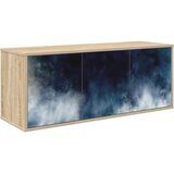vidaXL TV ormar za montažu na zid RAALTE 102 x 33 x 40 cm Hrast sonoma - Hrast sonoma Plavi mramorni uzorak | shoptok.hr